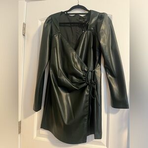 HOUSE OF HARLOW Reformation  1960 Vegan Leather Mini Dress Size Medium NWT.